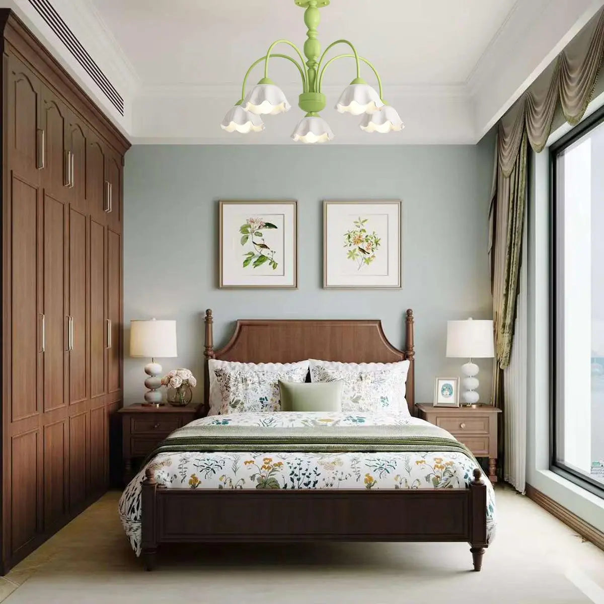 flairel French Pastoral Style Flower Chandelier