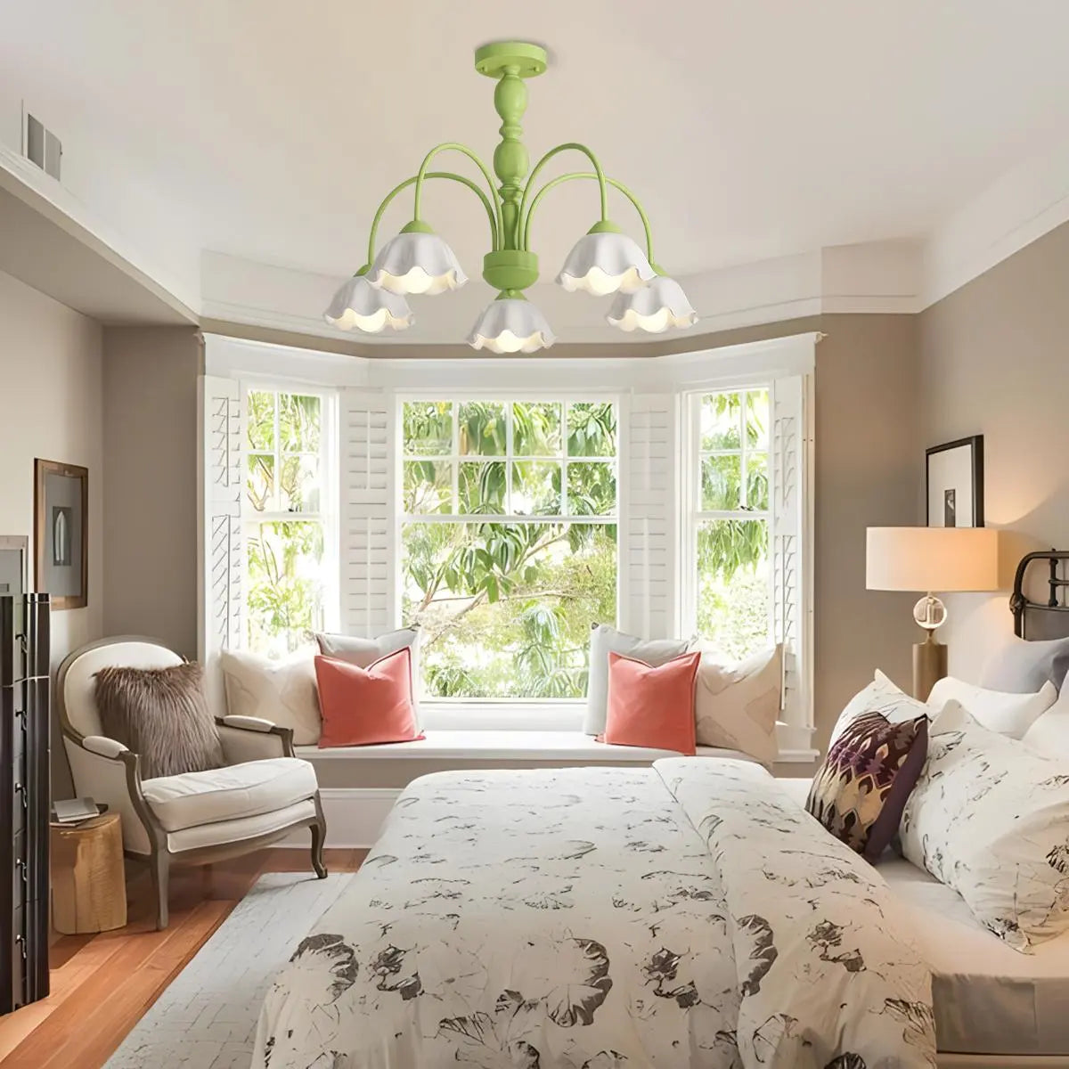 flairel French Pastoral Style Flower Chandelier