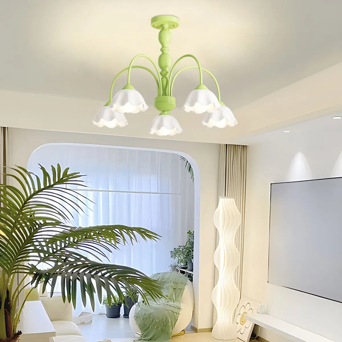 flairel French Pastoral Style Flower Chandelier