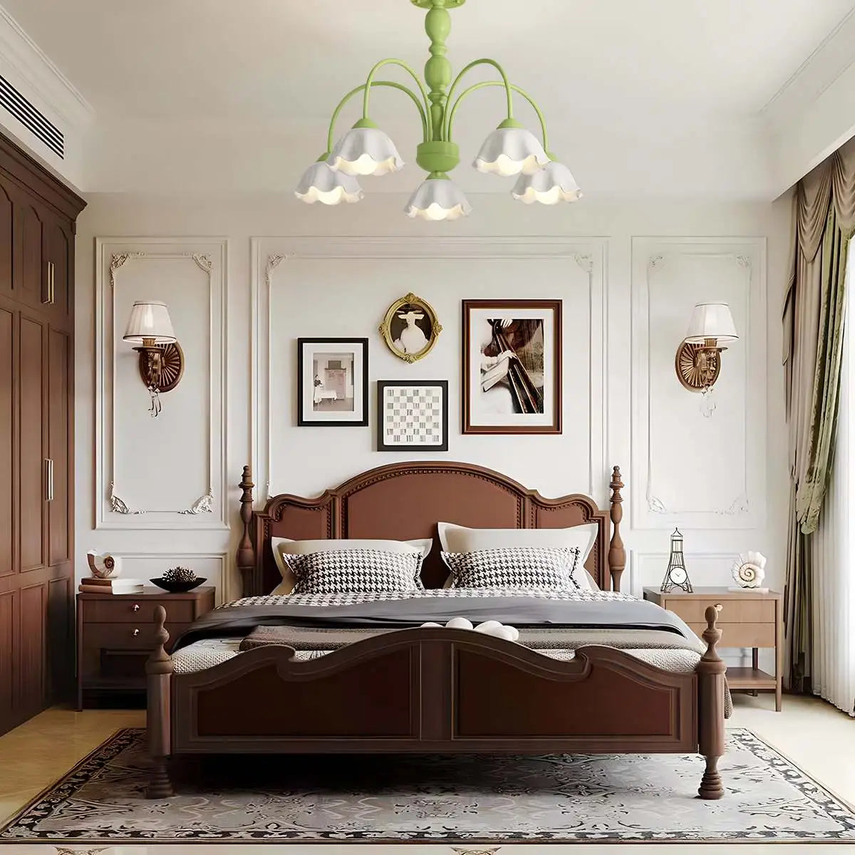 flairel French Pastoral Style Flower Chandelier