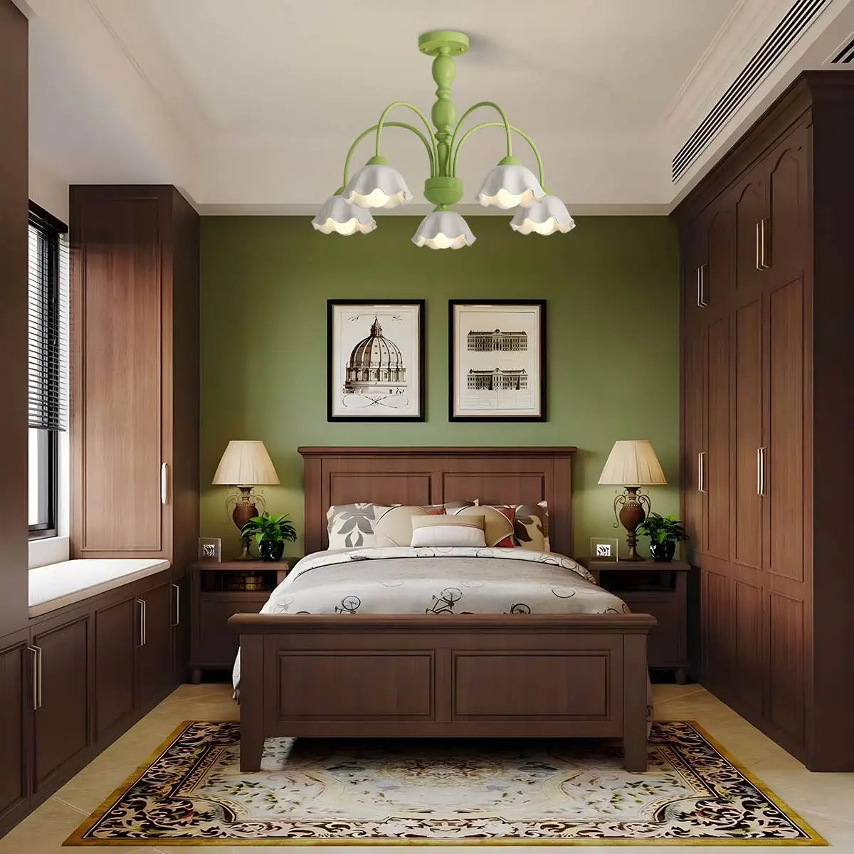 flairel French Pastoral Style Flower Chandelier