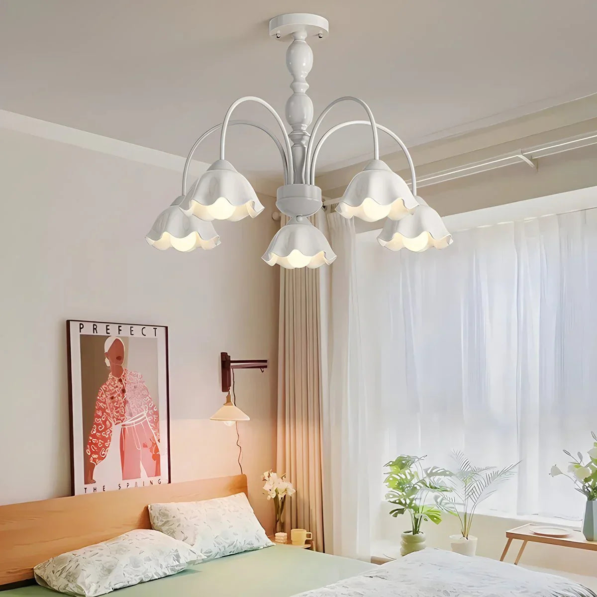 flairel French Pastoral Style Flower Chandelier