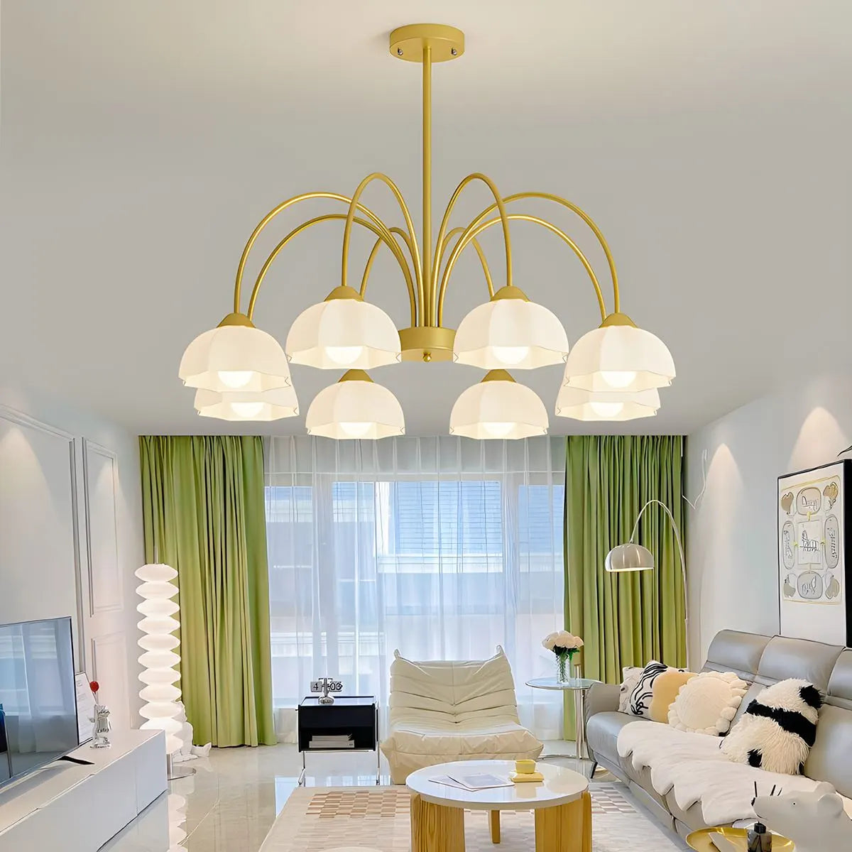 flairel Nordic Modern Light Luxury Flower Chandelier