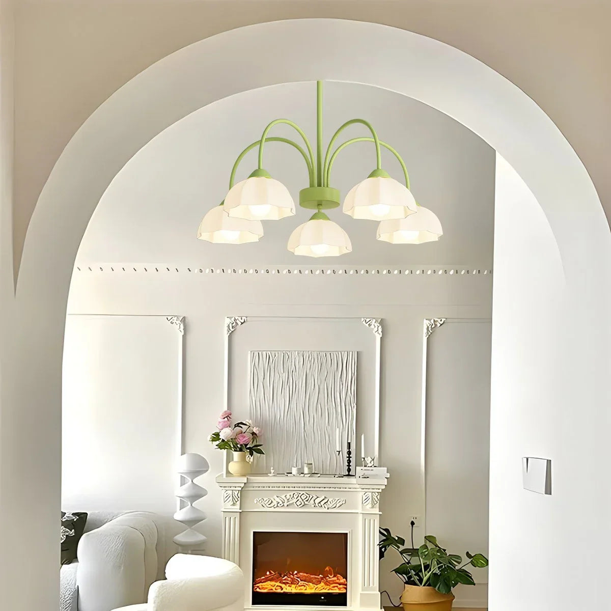 flairel Nordic Modern Light Luxury Flower Chandelier