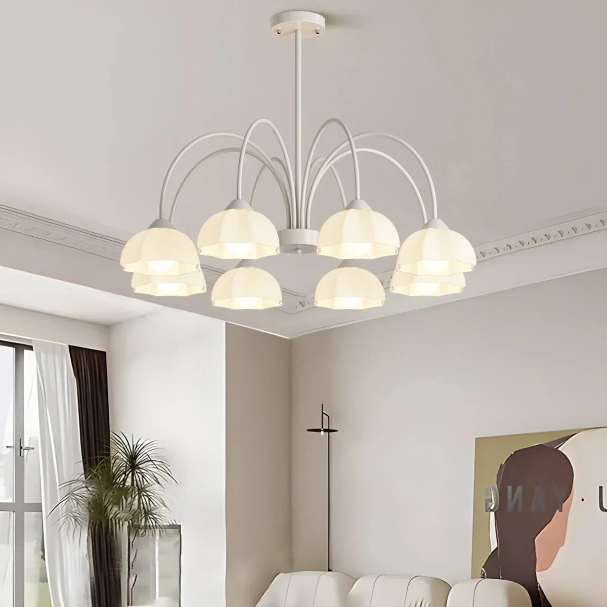 flairel Nordic Modern Light Luxury Flower Chandelier