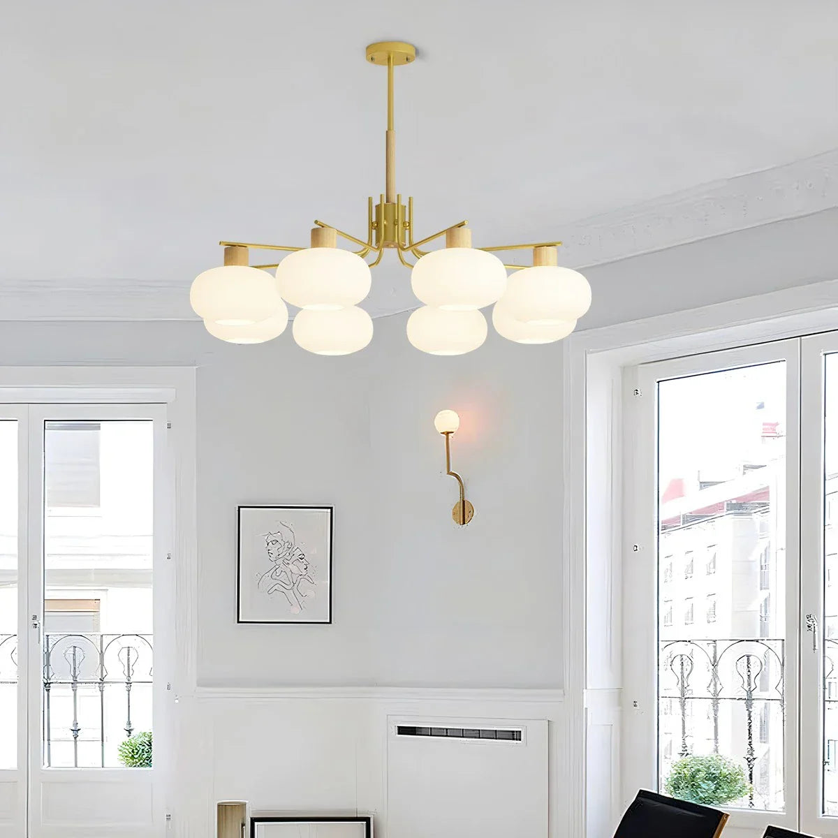 flairel Pastoral American Retro Flower Chandelier