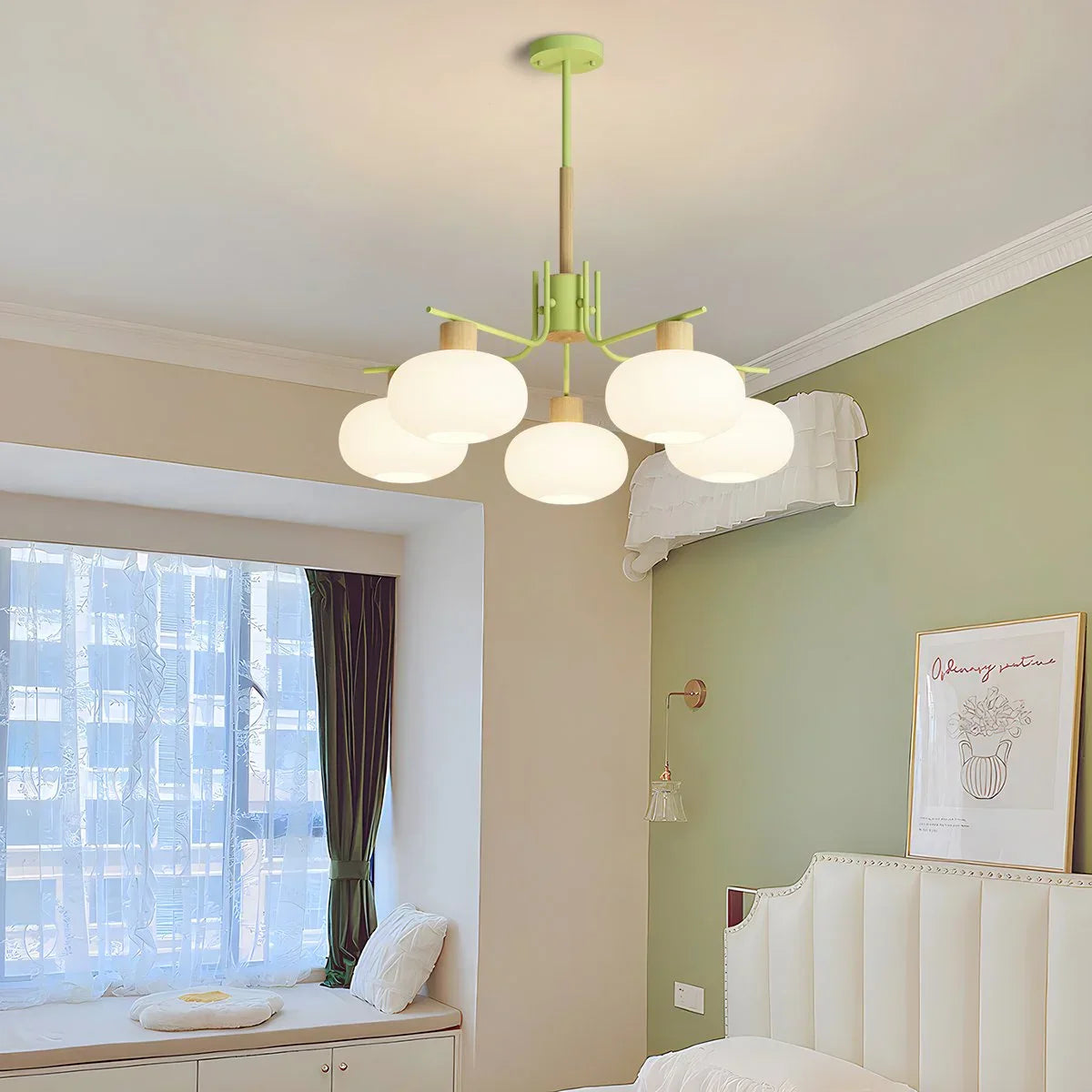 flairel Pastoral American Retro Flower Chandelier