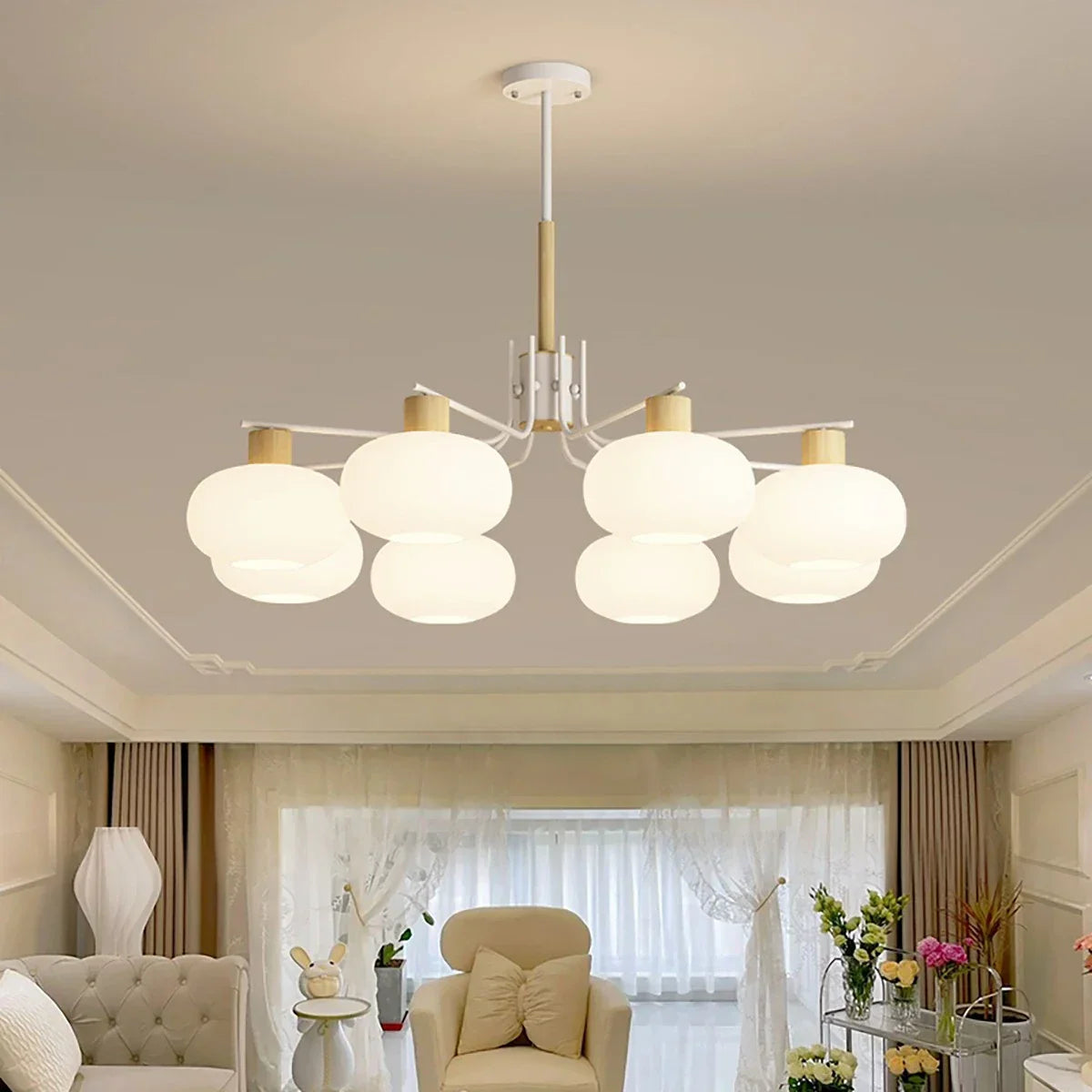 flairel Pastoral American Retro Flower Chandelier