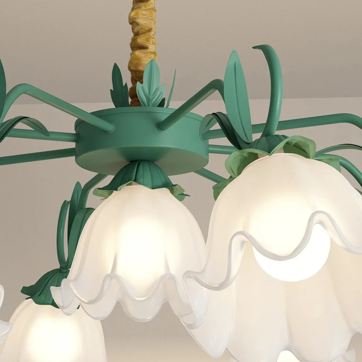 flairel American Retro Pastoral Style Flower Chandelier
