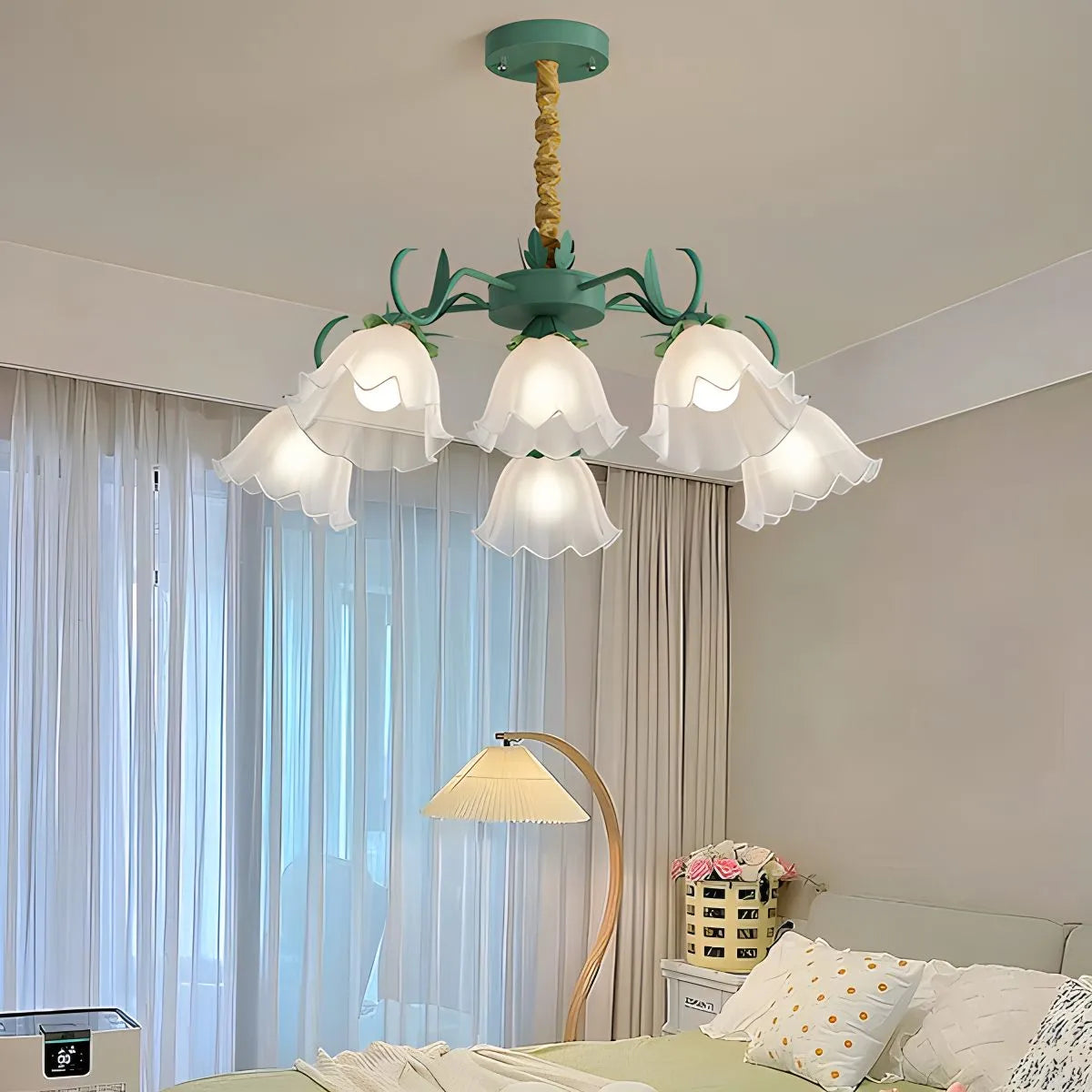 flairel American Retro Pastoral Style Flower Chandelier