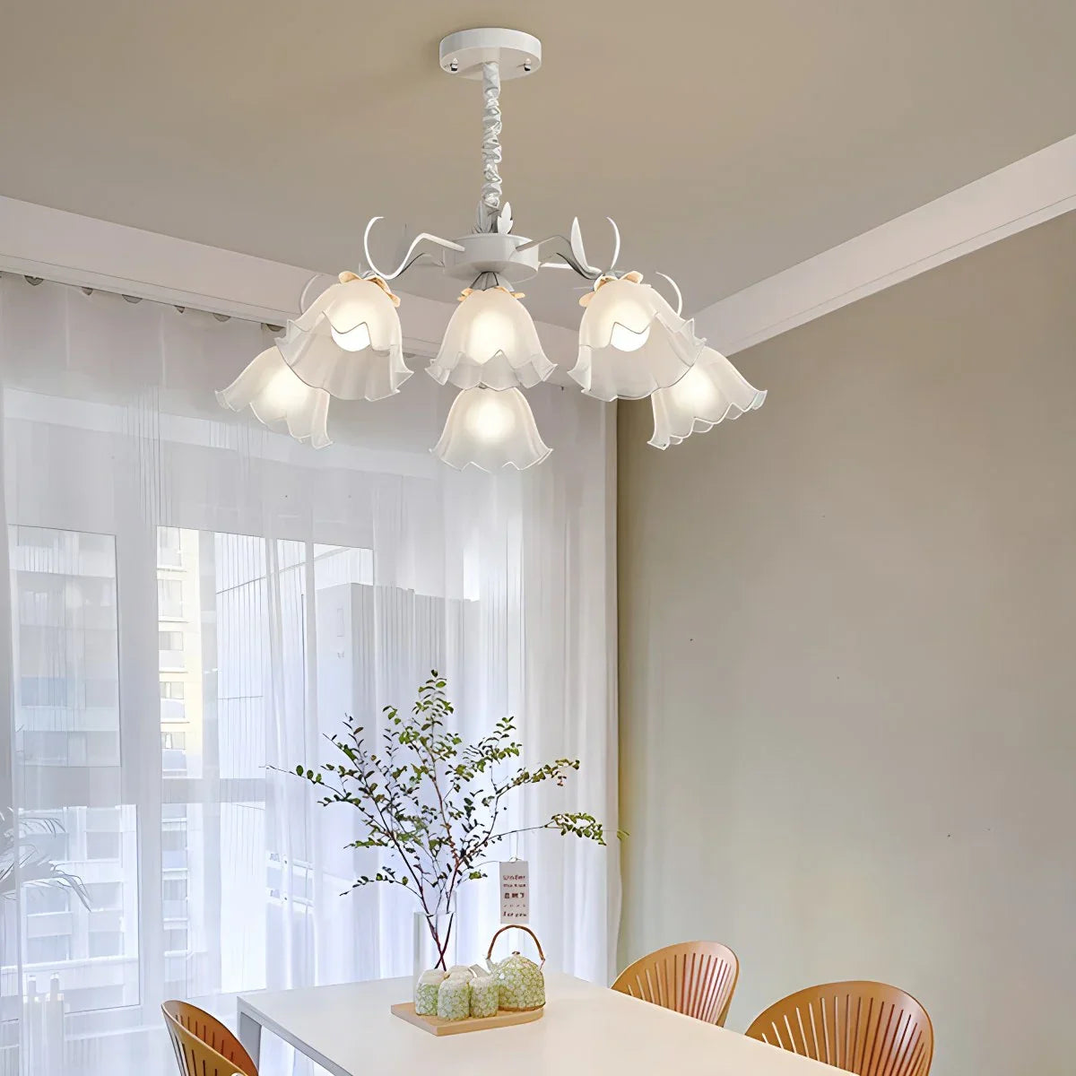 flairel American Retro Pastoral Style Flower Chandelier
