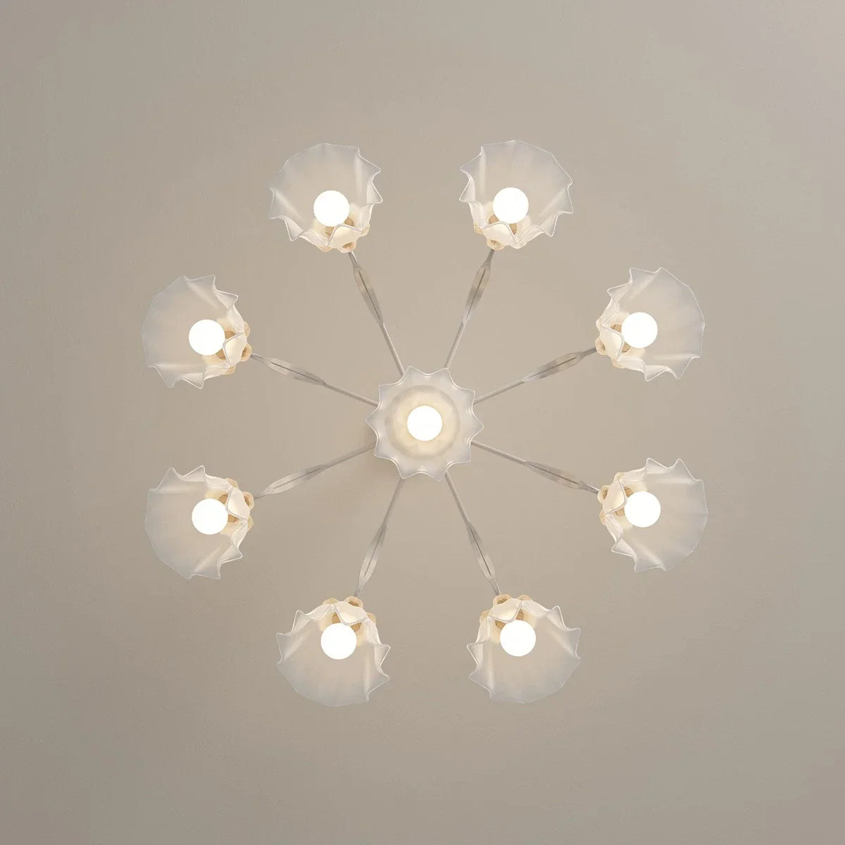 flairel American Retro Pastoral Style Flower Chandelier