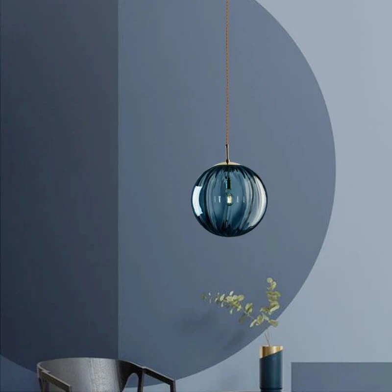 flairel Modern Nordic Water Pattern Glass Ball Pendant Light