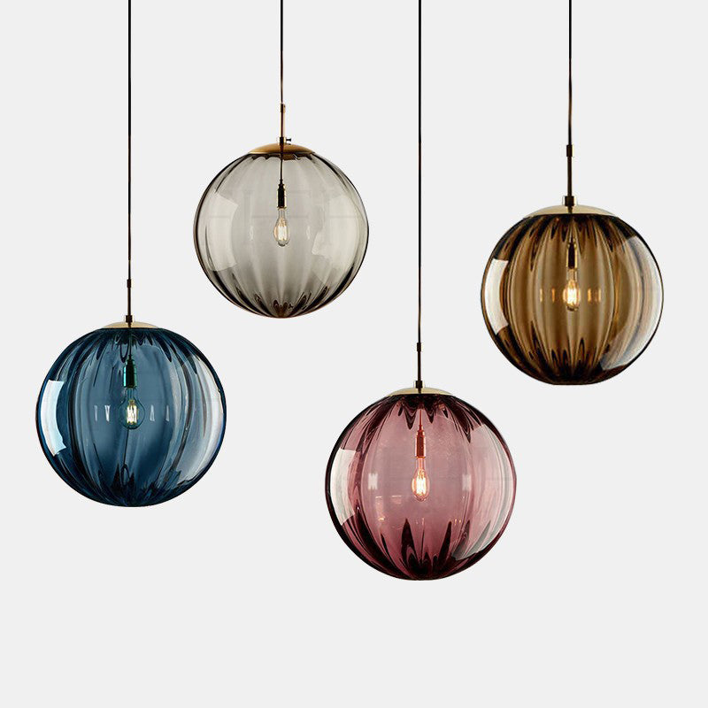 flairel Modern Nordic Water Pattern Glass Ball Pendant Light