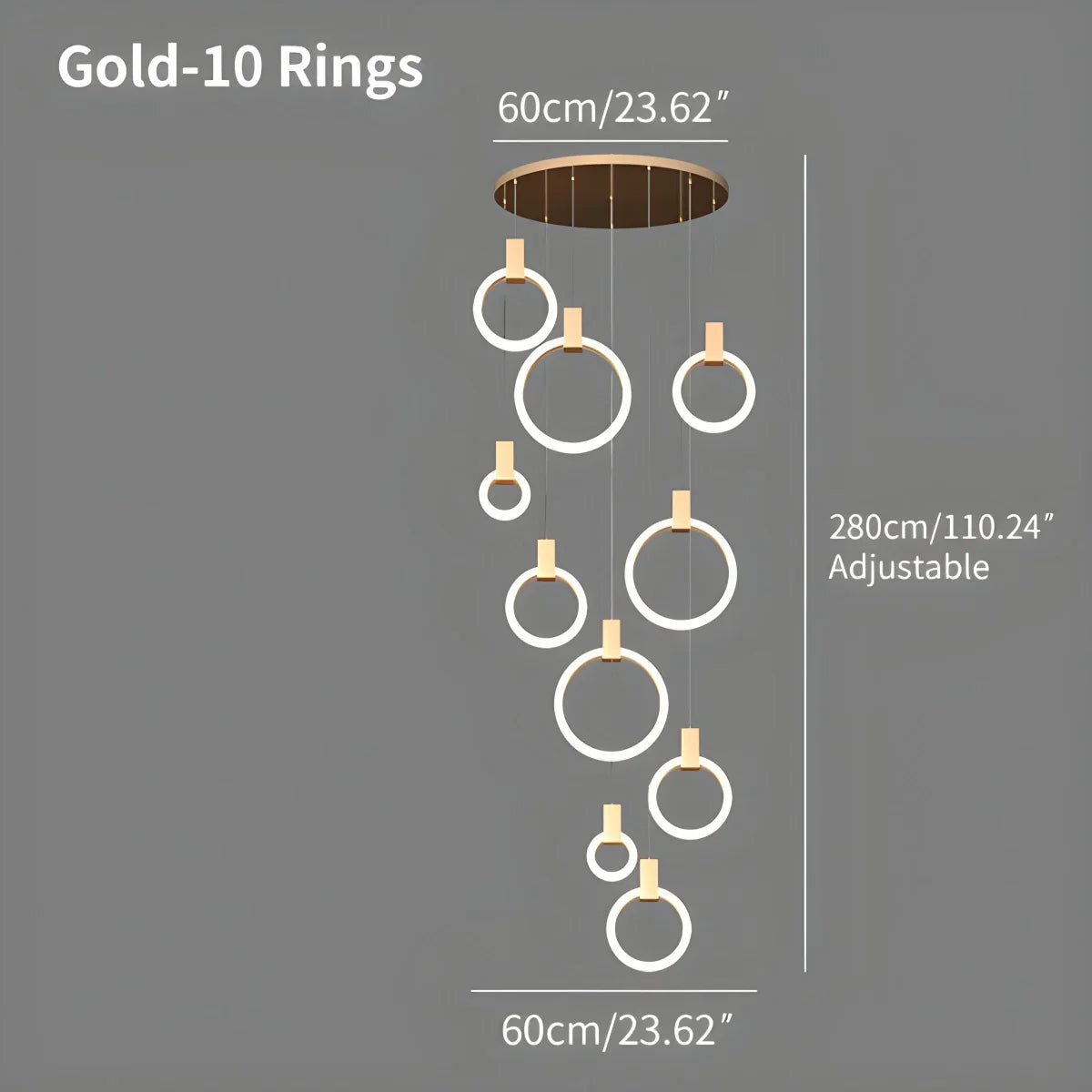 flairel Modern Large Staircase Hanging Chandelier
