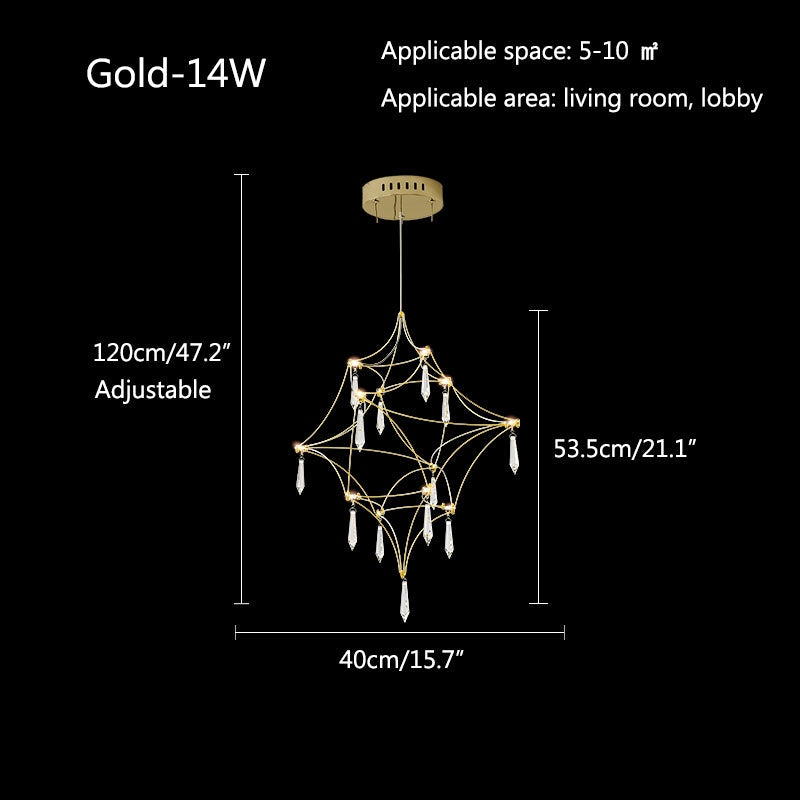 flairel Adjustable Large Creativity Crystal Chandelier