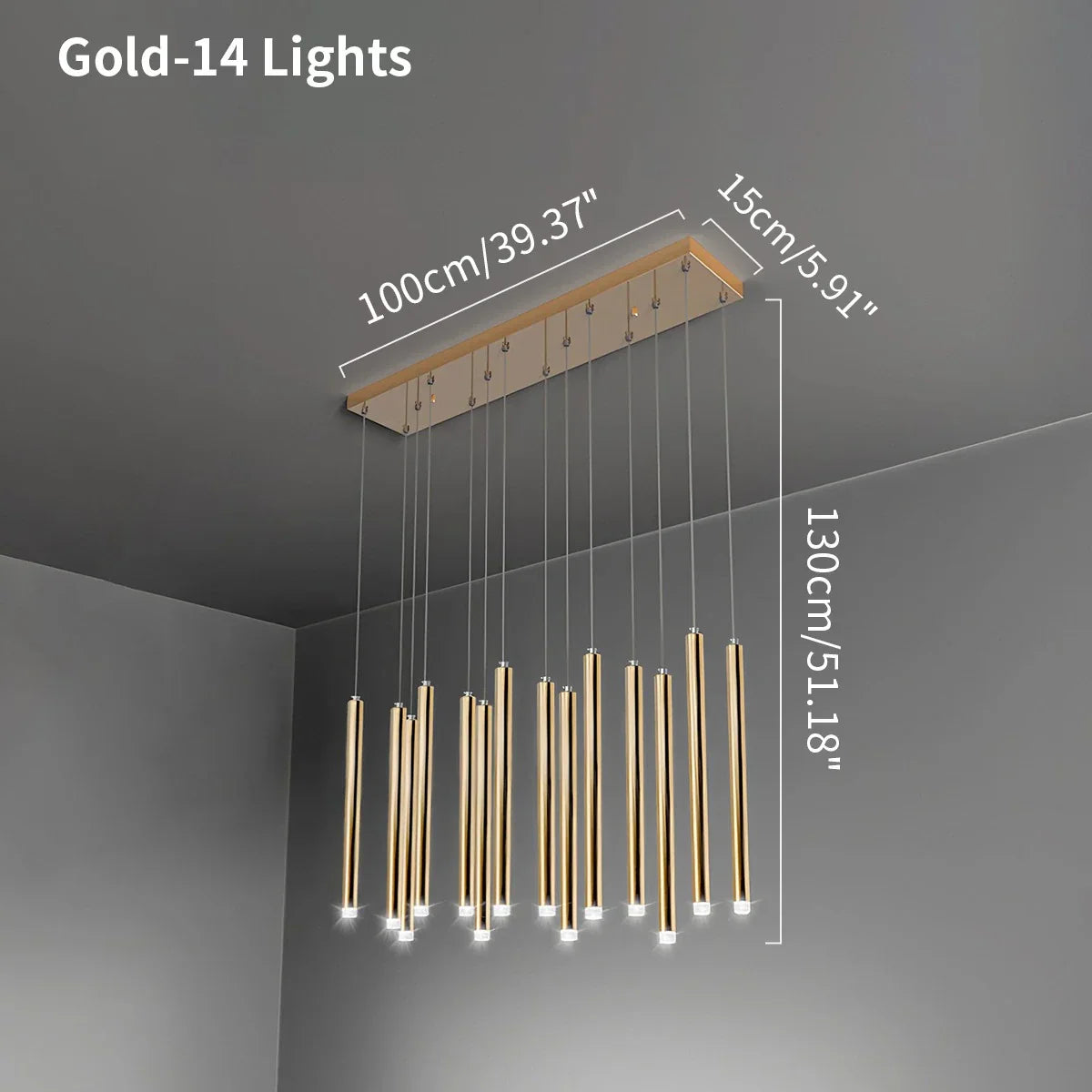 flairel Modern Luxury Large Long Cylindrical Chandelier