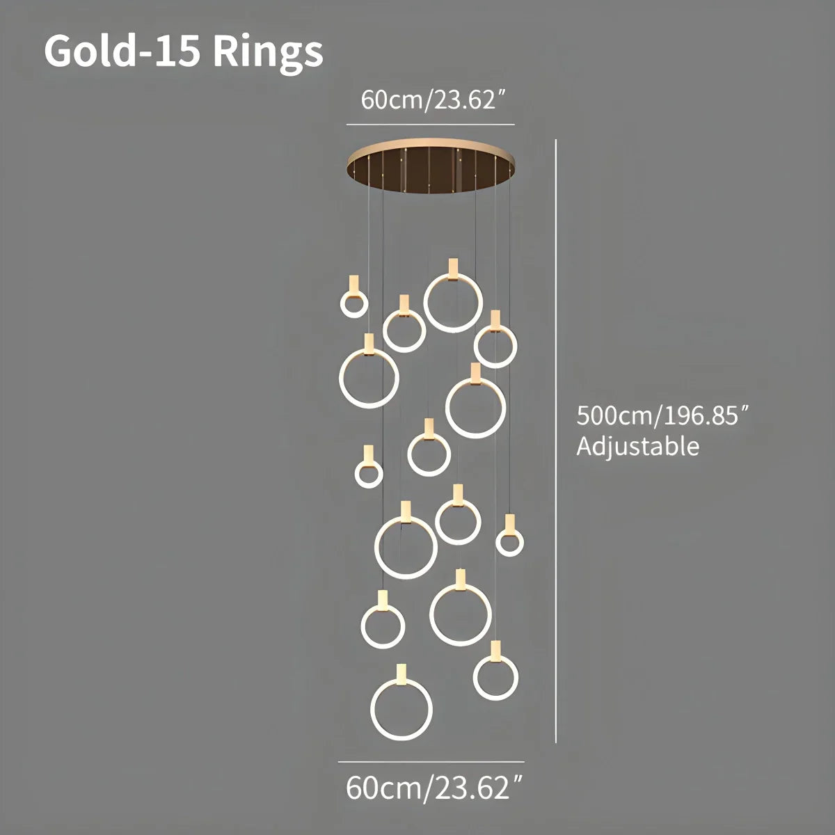flairel Modern Large Staircase Hanging Chandelier