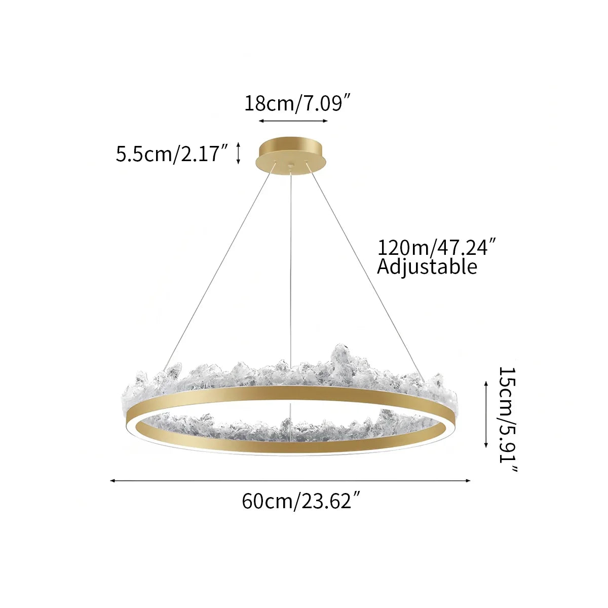 flairel Modern Light Luxury Iceberg Chandelier