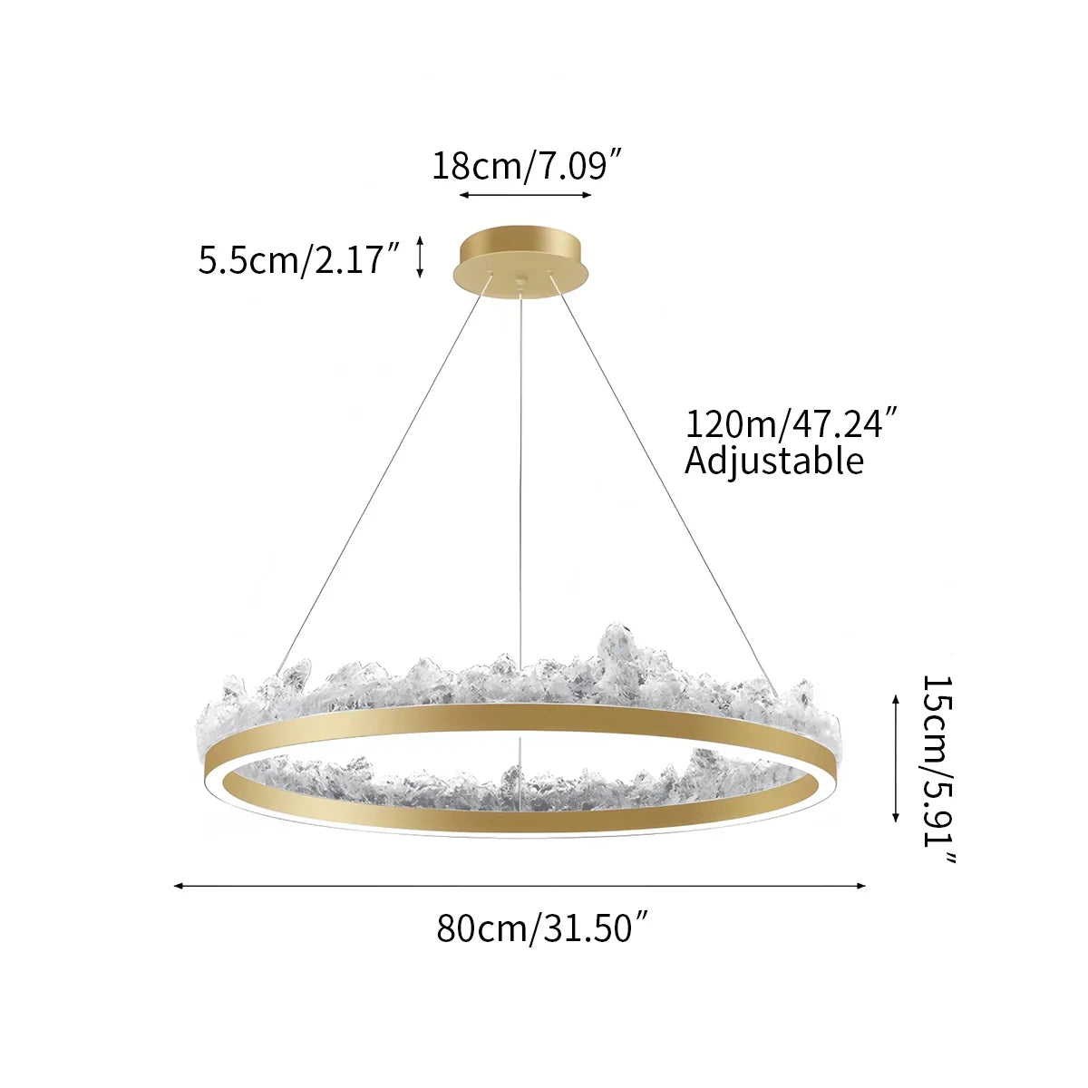 flairel Modern Light Luxury Iceberg Chandelier
