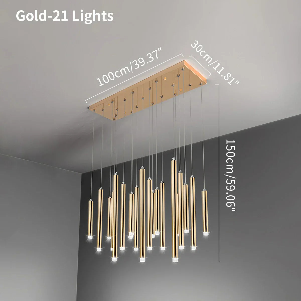 flairel Modern Luxury Large Long Cylindrical Chandelier