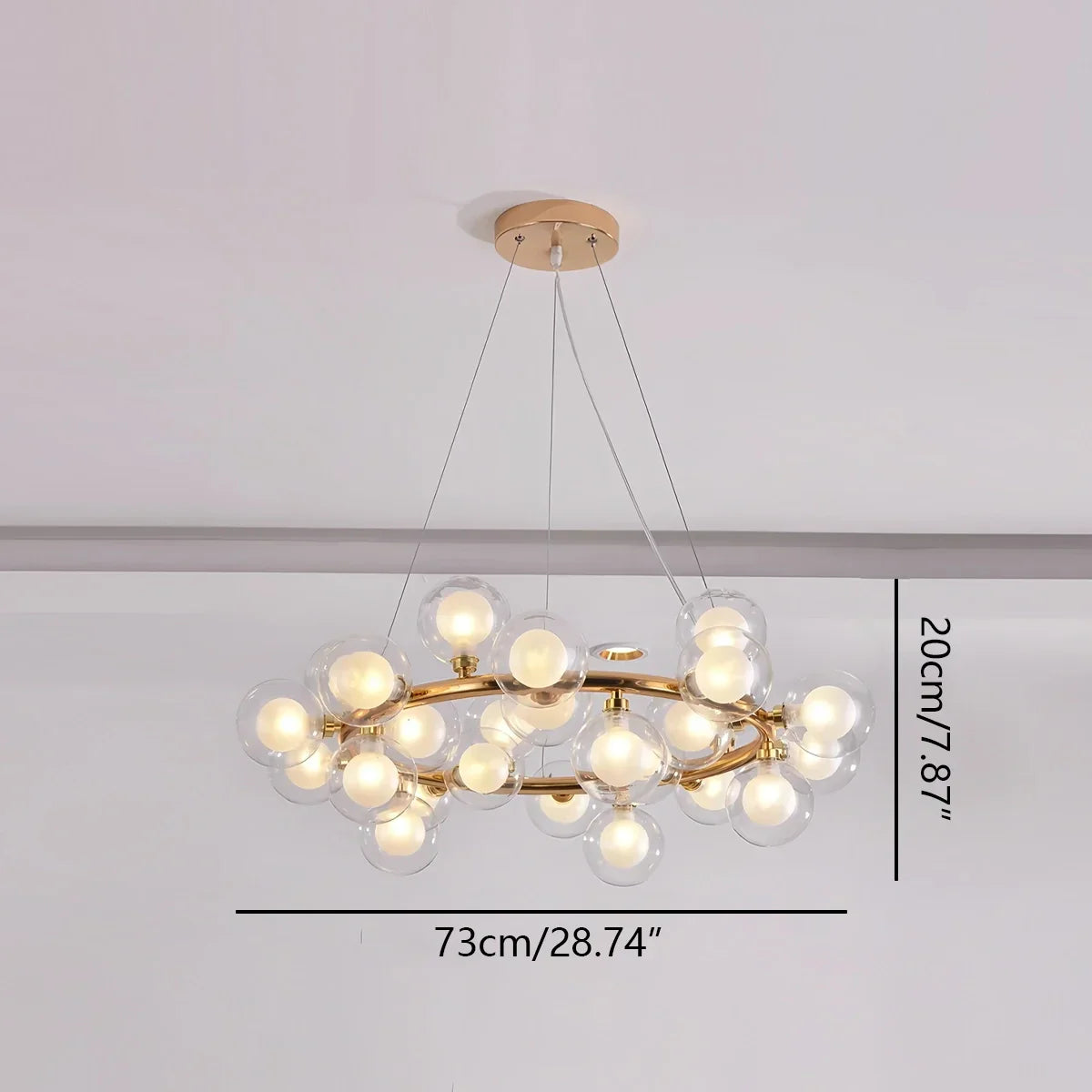 flairel Nur Bubble Glass Chandelier for Living Room