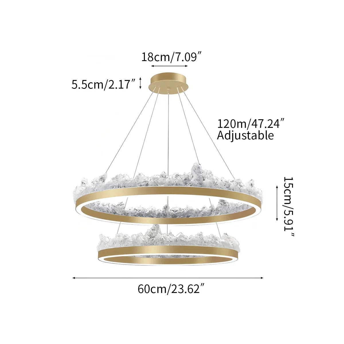 flairel Modern Light Luxury Iceberg Chandelier