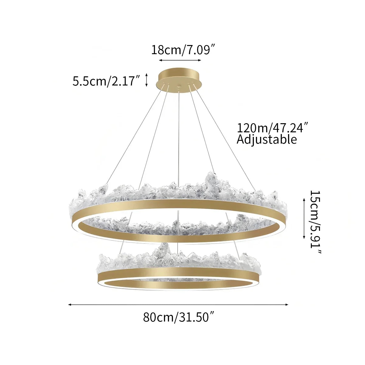 flairel Modern Light Luxury Iceberg Chandelier