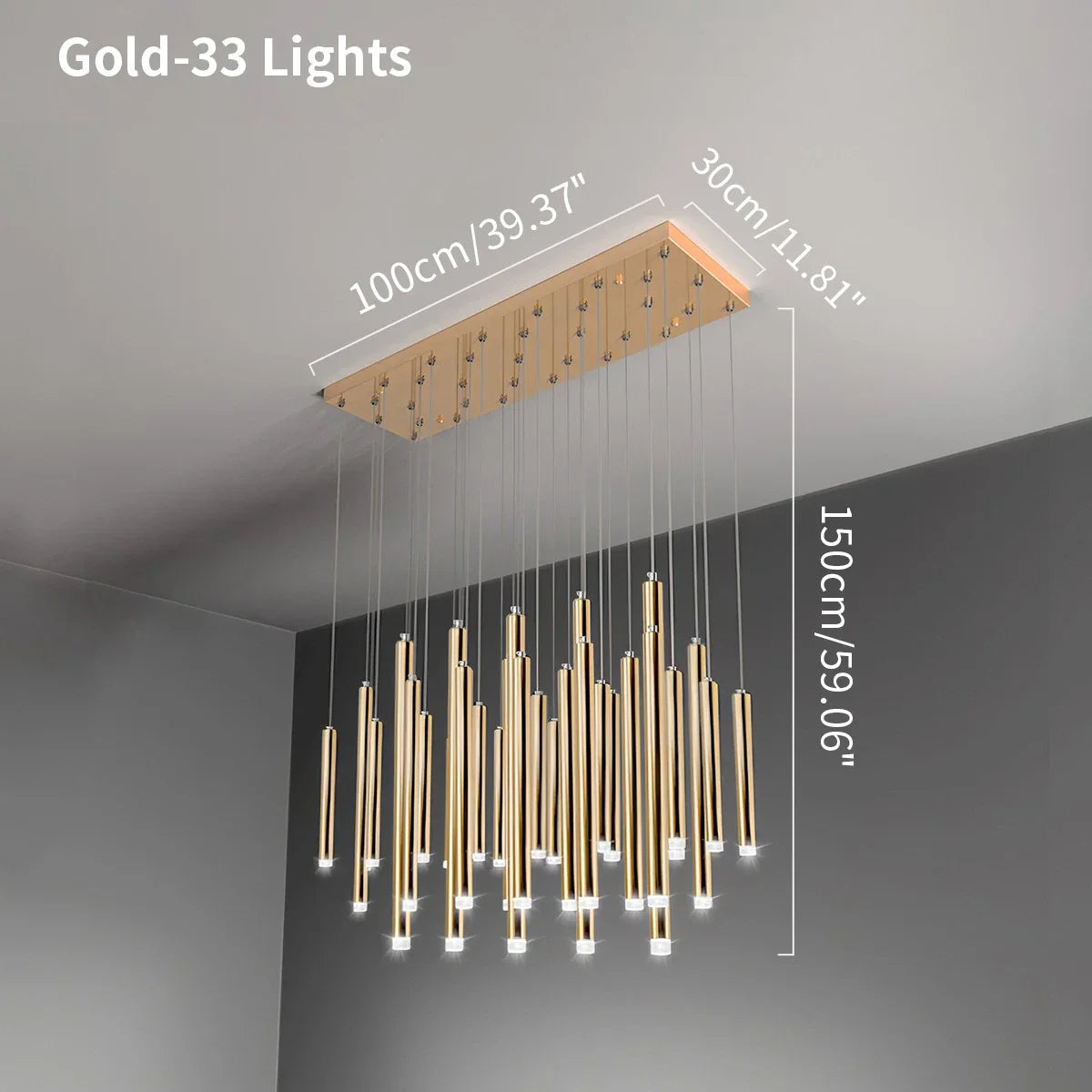 flairel Modern Luxury Large Long Cylindrical Chandelier