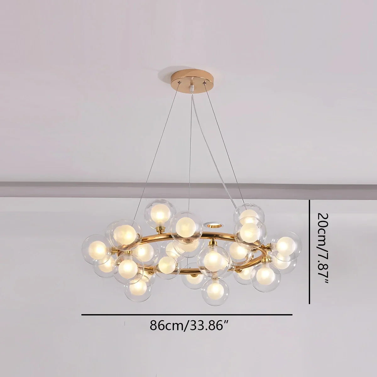 flairel Nur Bubble Glass Chandelier for Living Room