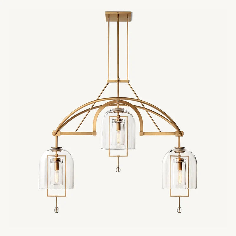 flairel Bell Glass Chandelier for Living Room