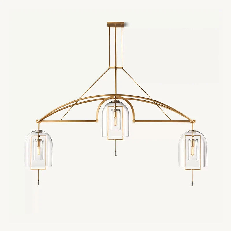 flairel Bell Glass Chandelier for Living Room