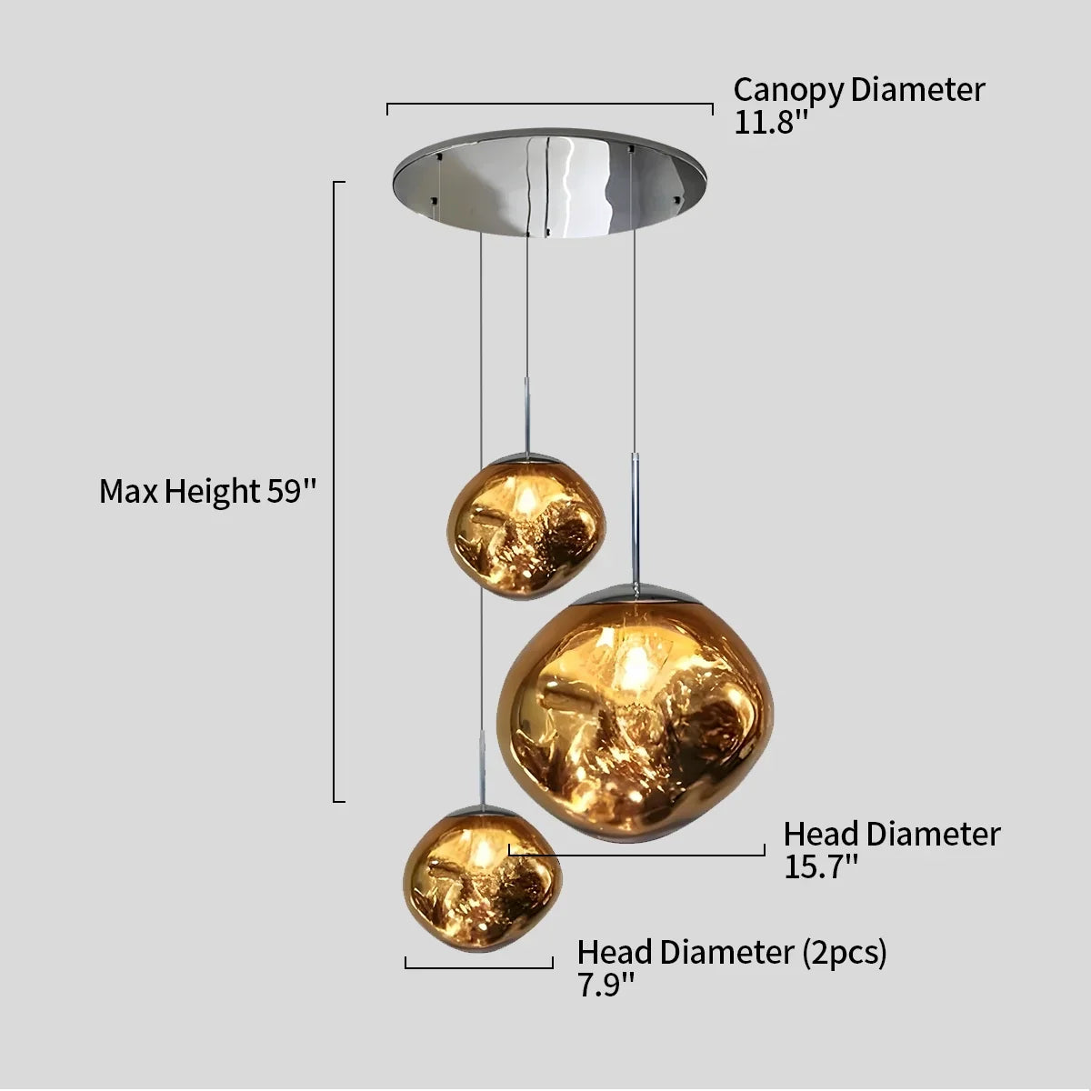 flairel Lava Drops Minimalist Chandelier