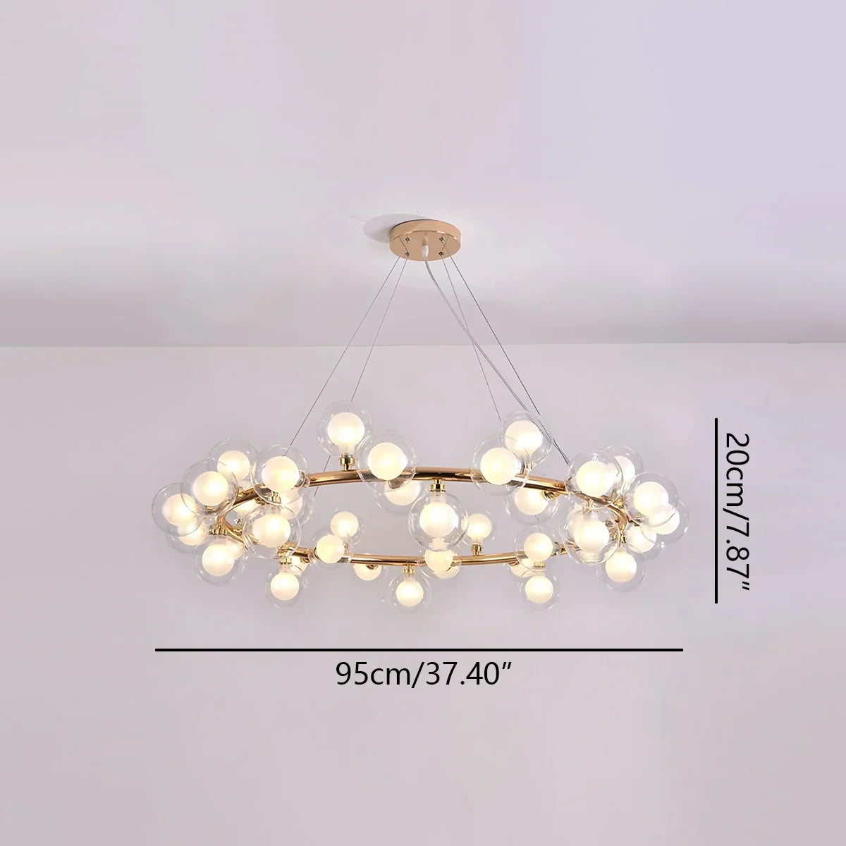 flairel Nur Bubble Glass Chandelier for Living Room