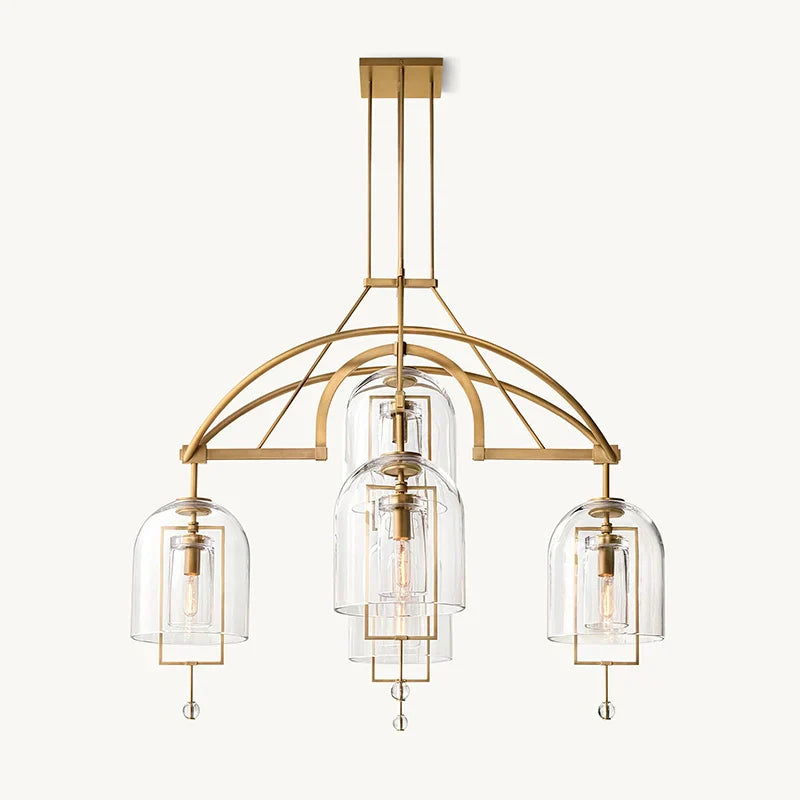 flairel Bell Glass Chandelier for Living Room