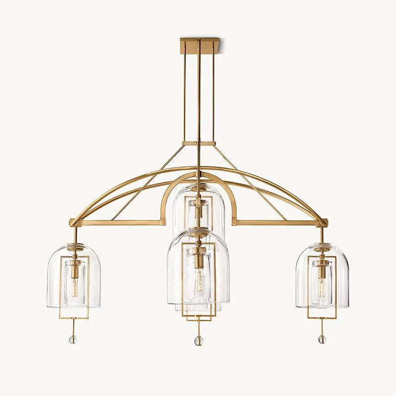flairel Bell Glass Chandelier for Living Room