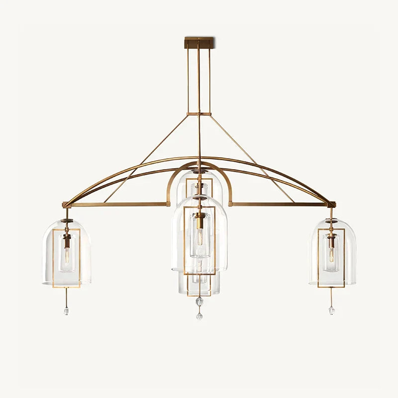 flairel Bell Glass Chandelier for Living Room