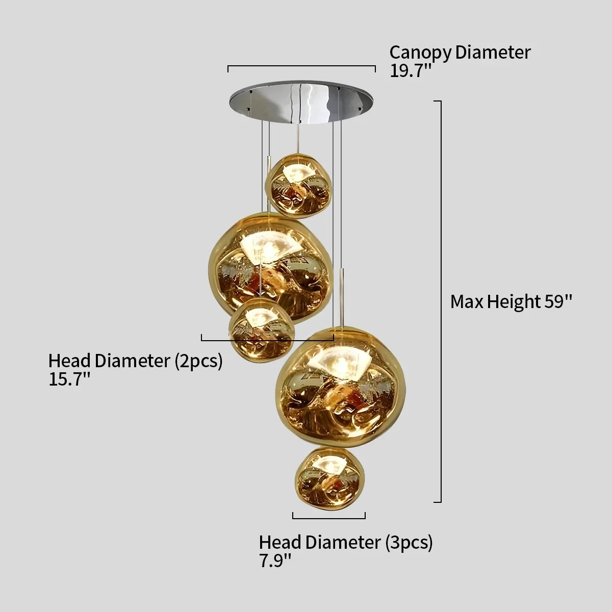 flairel Lava Drops Minimalist Chandelier