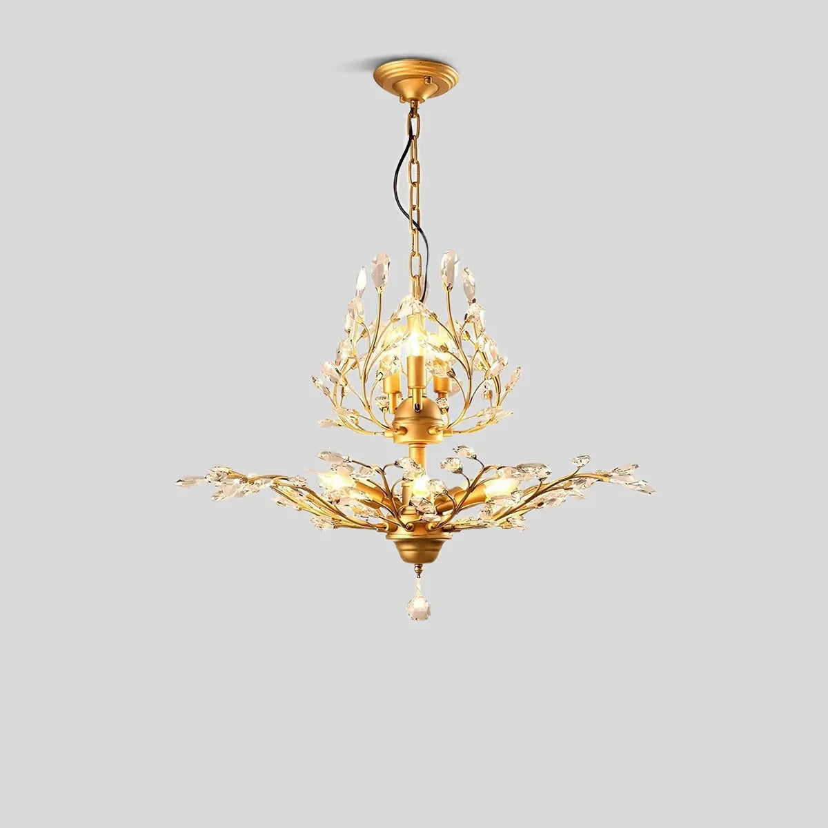 flairel Tree Branch Crystal Chandelier for Living Room