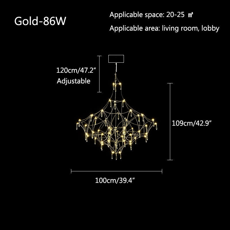 flairel Adjustable Large Creativity Crystal Chandelier