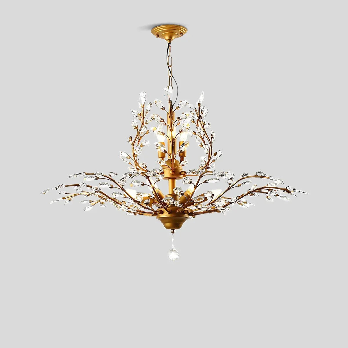 flairel Tree Branch Crystal Chandelier for Living Room