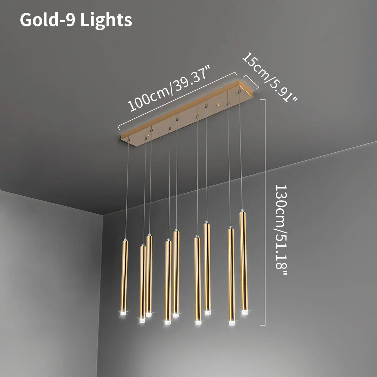 flairel Modern Luxury Large Long Cylindrical Chandelier