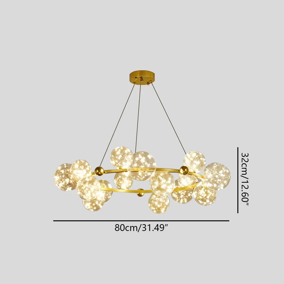 flairel Robina Bubble Glass Chandelier for Living Room