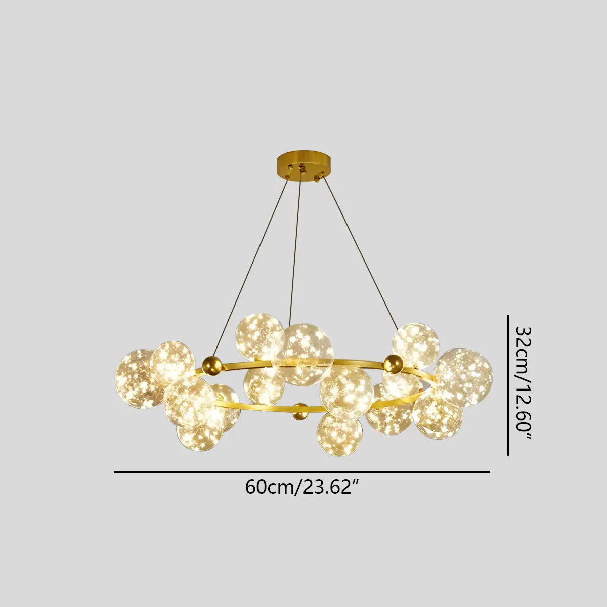 flairel Robina Bubble Glass Chandelier for Living Room