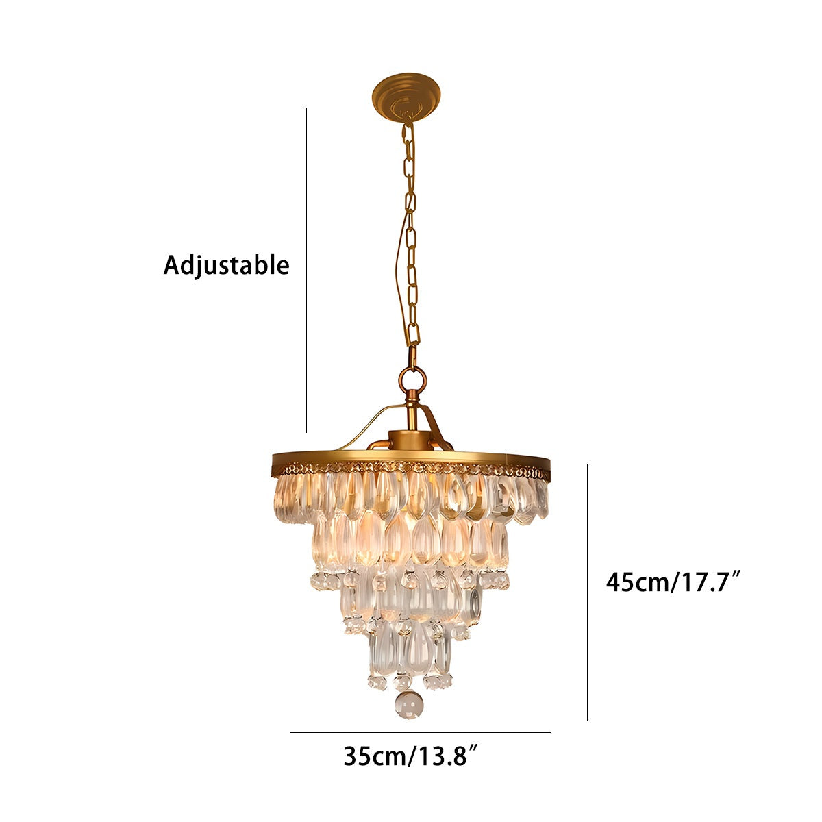 flairel Droplet Crystal Chandelier for Dining Room