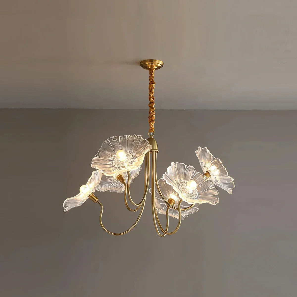 flairel Lotus Leaf Glass Chandelier for Living Room