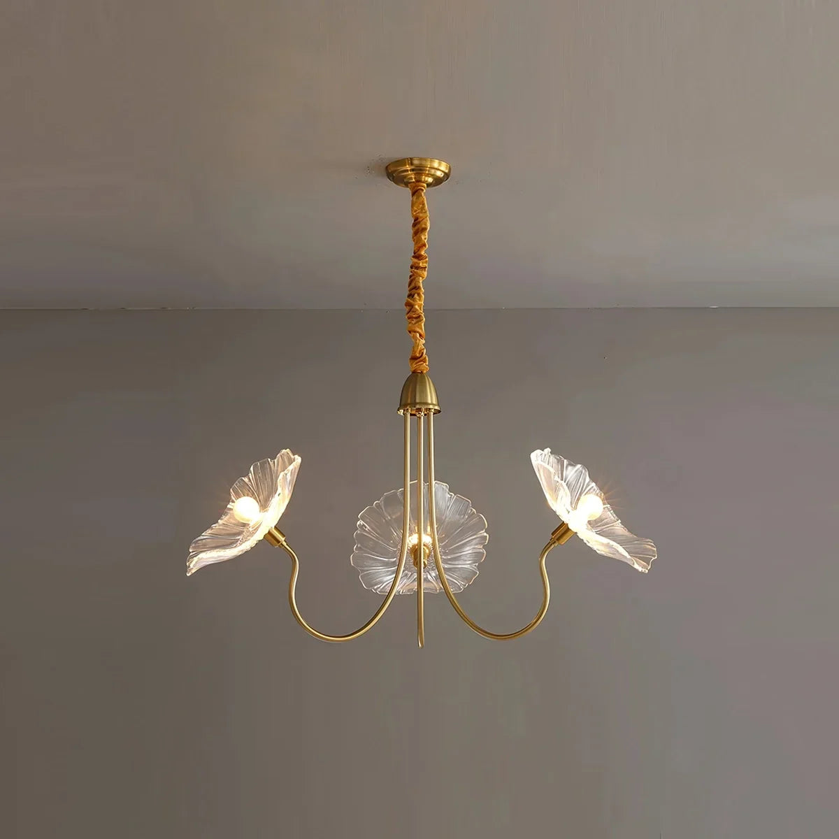 flairel Lotus Leaf Glass Chandelier for Living Room