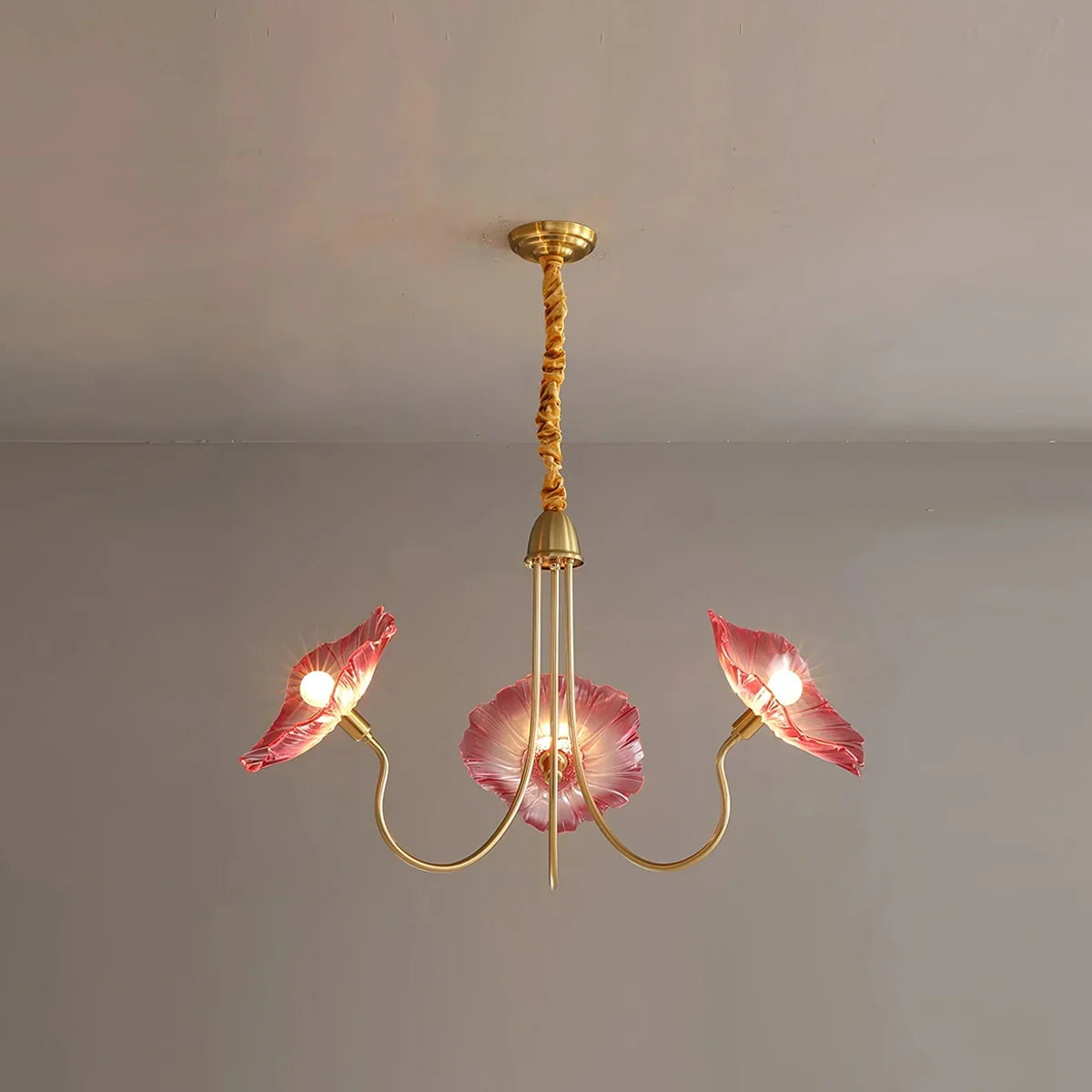 flairel Lotus Leaf Glass Chandelier for Living Room