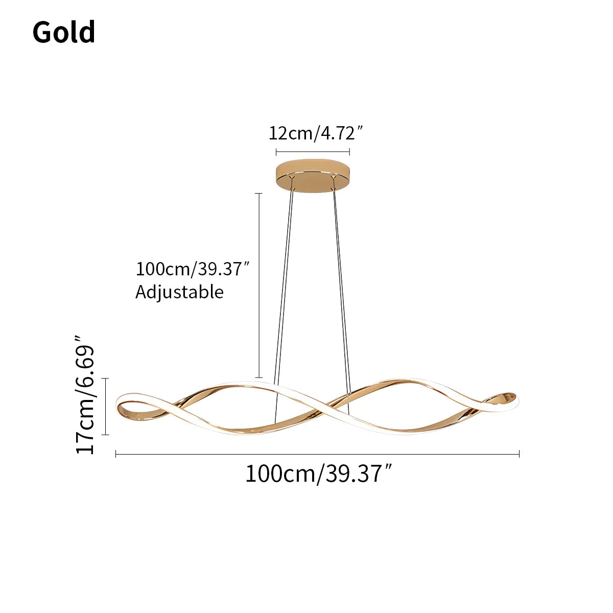 flairel Linear Twist Pendant Light for Dining Room