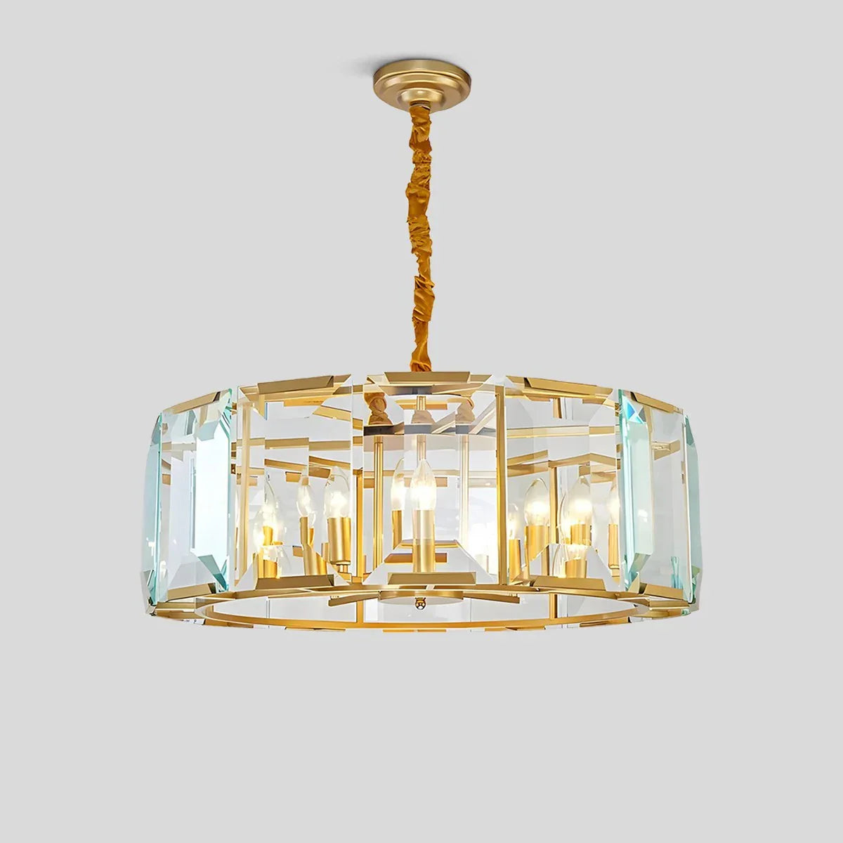 flairel Circular Glass Chandelier for Dining Room